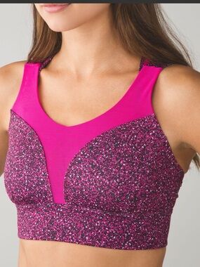 Lululemon Oxygen Bra Black Pink Size 8